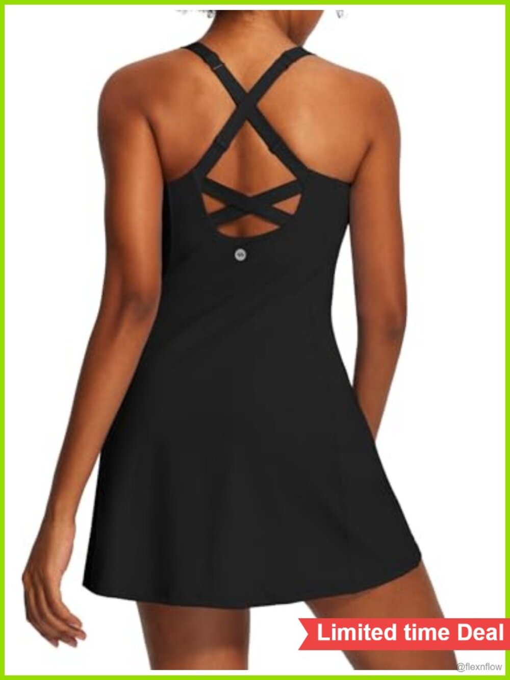 Sleeveless Athletic Tennis Dress with Built-In Bra and Shorts
